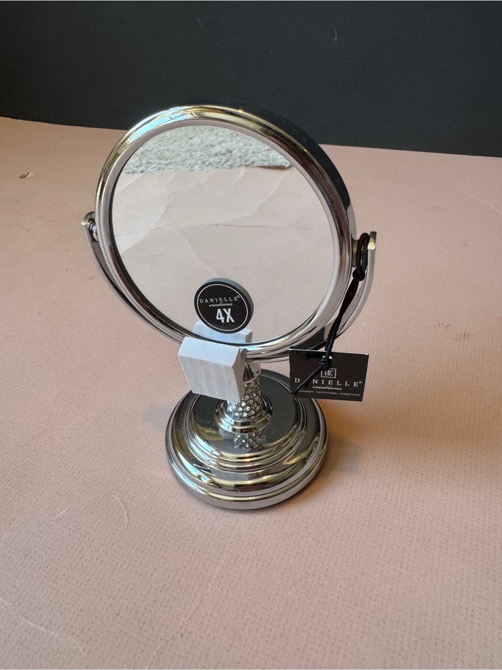 Danielle 4X Magnifying Vanity Mirror in Silver